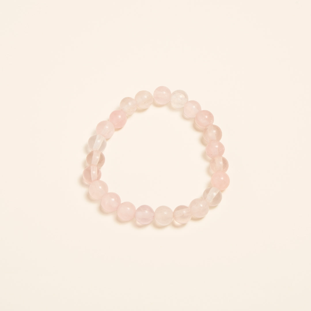 Bracelet Quartz Rose en Perles
