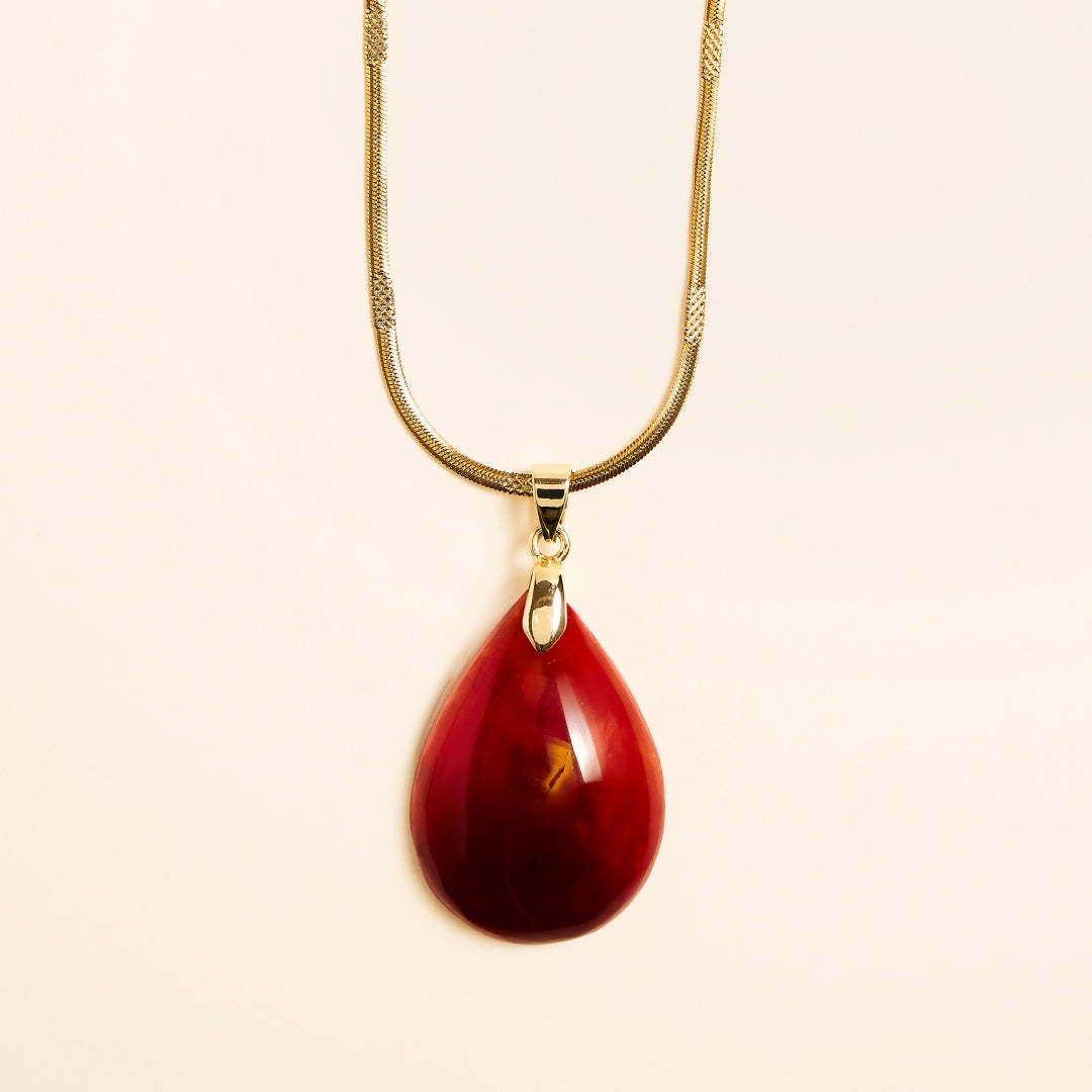 Collier Pendentif Cornaline