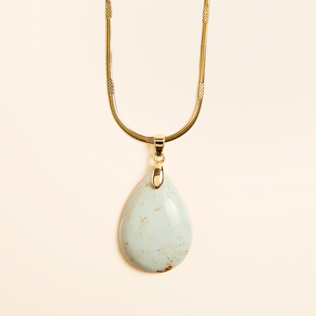 Collier Pendentif Opaline Turquoise