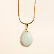 Collier Pendentif Opaline Turquoise