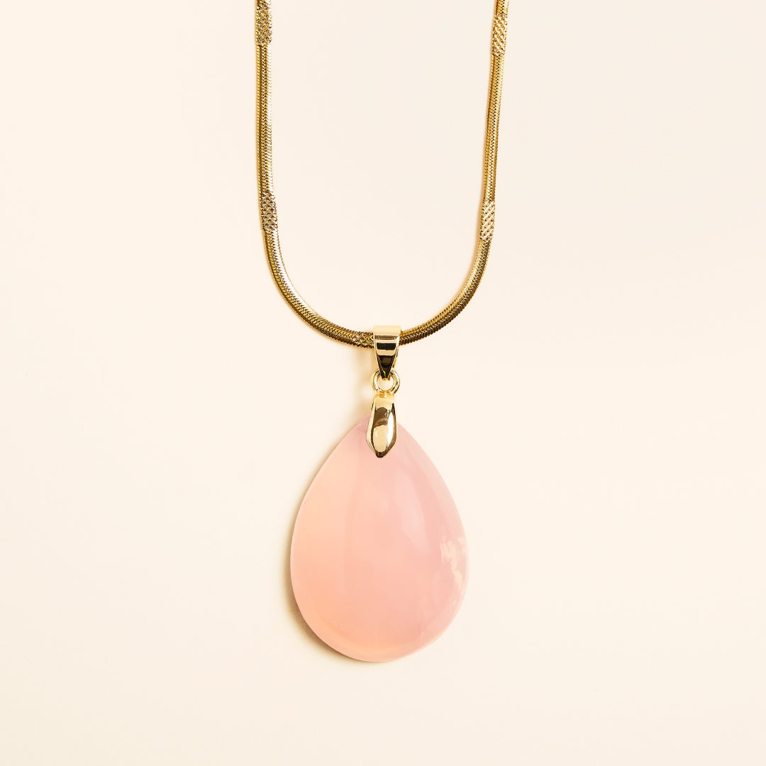 Collier Pendentif Quartz Rose