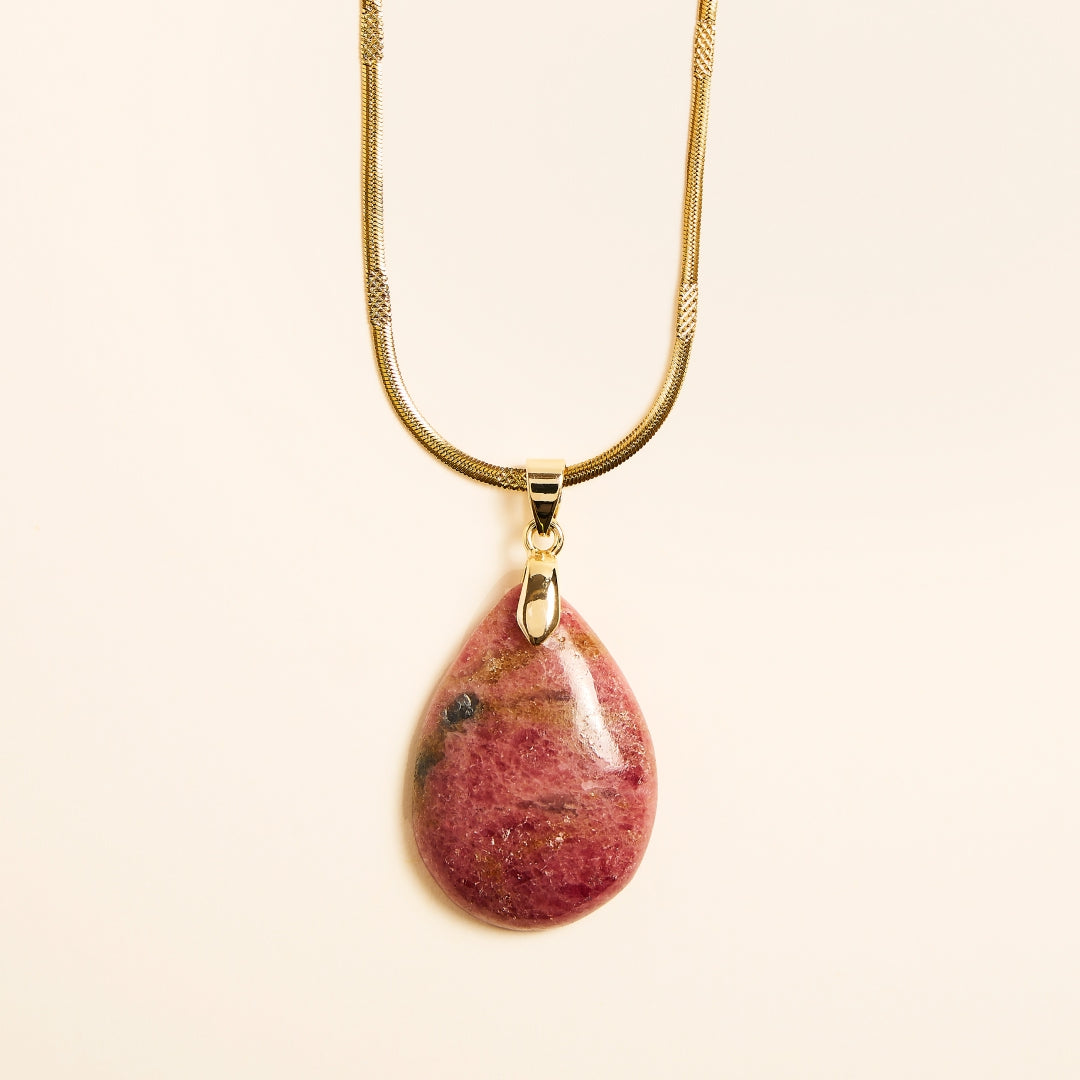 Collier Pendentif Rhodonite