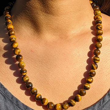 Collier Oeil de Tigre en Perles