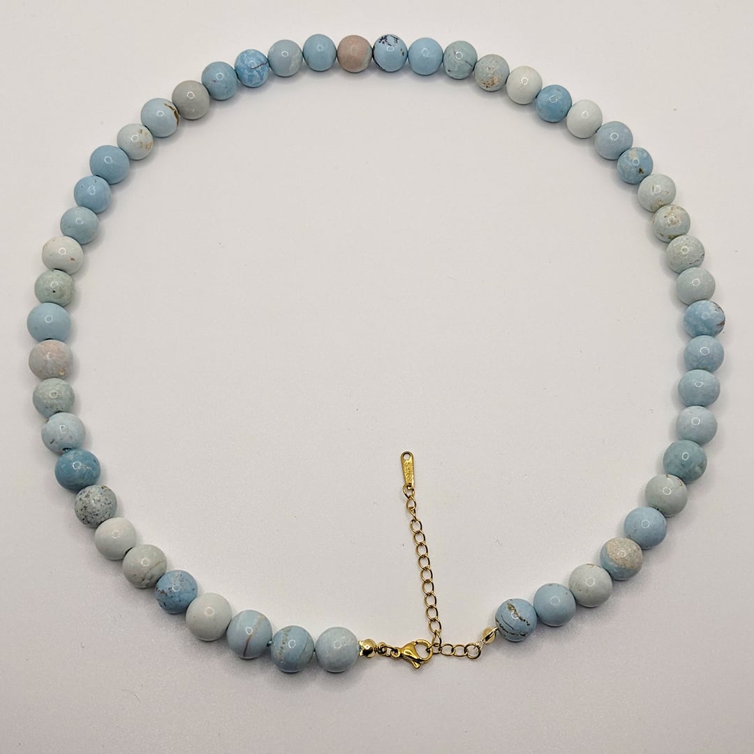Collier Opaline Turquoise en Perles