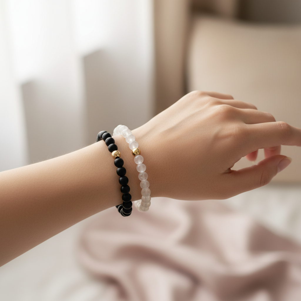 Pack bracelet protection Tourmaline & Quartz Blanc