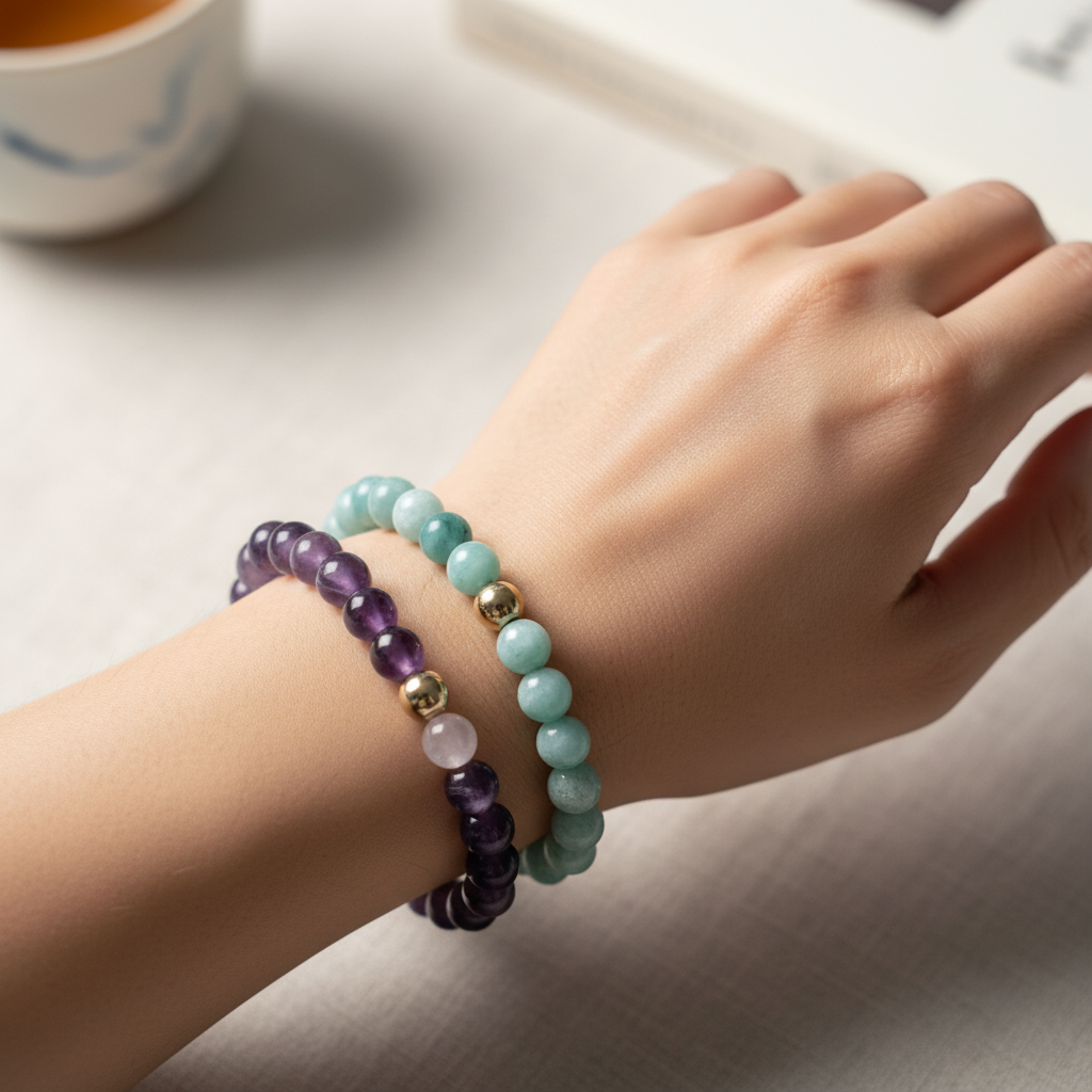 Pack bracelet anti-stress Amazonite & Améthyste