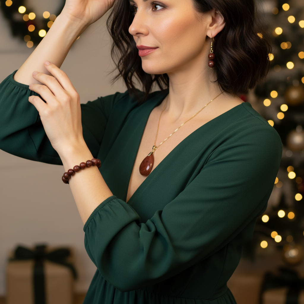 Pack parure complète Jaspe Rouge